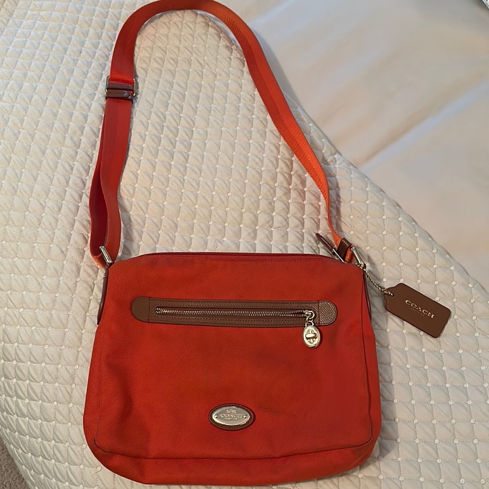 Coach Orange Cloth Purse